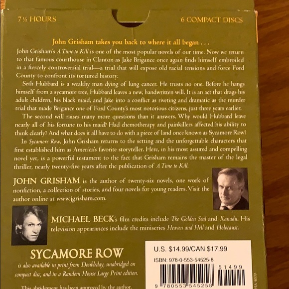 Sycamore Row by John Grisham audiobook - Picture 2 of 2